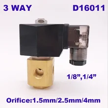 D16011 нормальный открытый/близко непосредственно действующий латунный газовый клапан 0 давления старт 1/" 1/4" BSP 1,5 мм/2,5 мм/4 бутадиен-нитрильный каучук 3/2 способ электромагнитный клапан