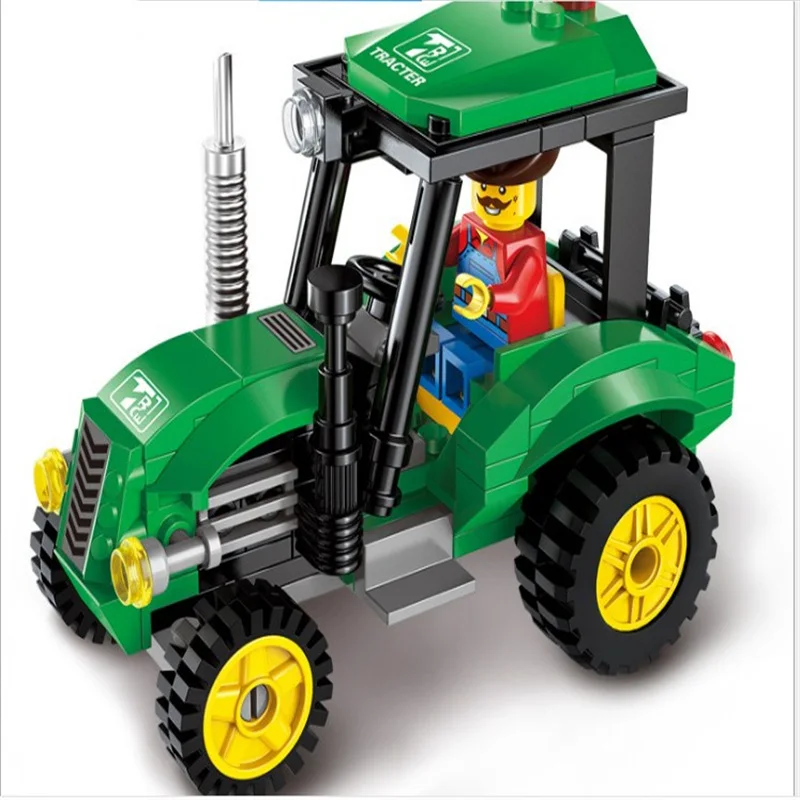 

Urban Vehicle Engineering Tractor Sweeper Heavy Forklift Roller Children Building Block Puzzle Assembly Model Toy Minicar