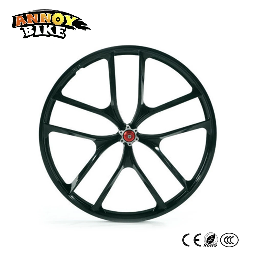 Flash Deal 1 Pair 22 Inch spokes wheels Front/Rear rims  Magnesium Alloy Colorful Mountain Bike Child Ladies Bike Wheel Black White 5