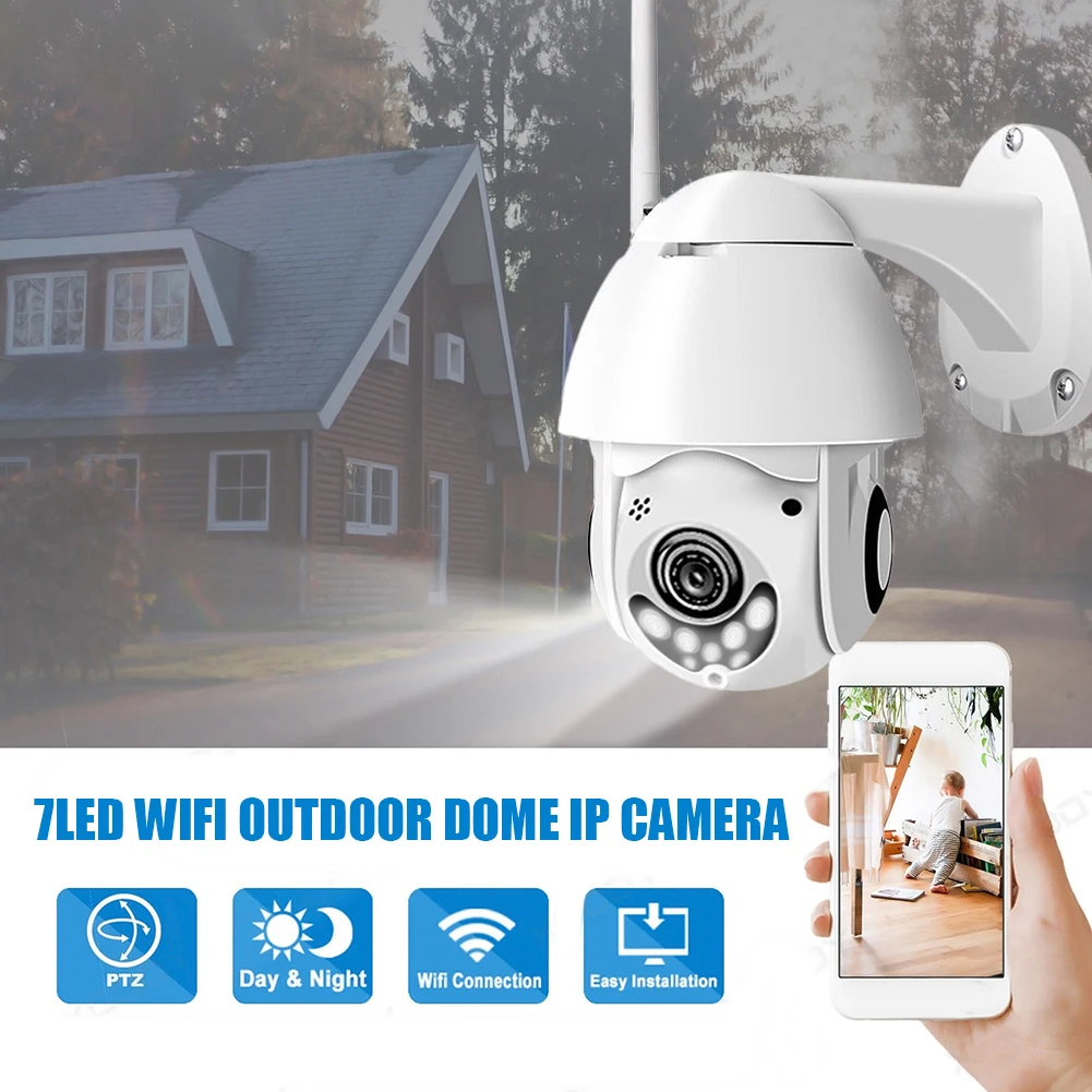 1080 P 7LED PTZ wi-fi безопасности IP Камера Беспроводной HD 2MP CCTV Onvif Водонепроницаемый Ночное видение полный Цвет камера с детектором движения
