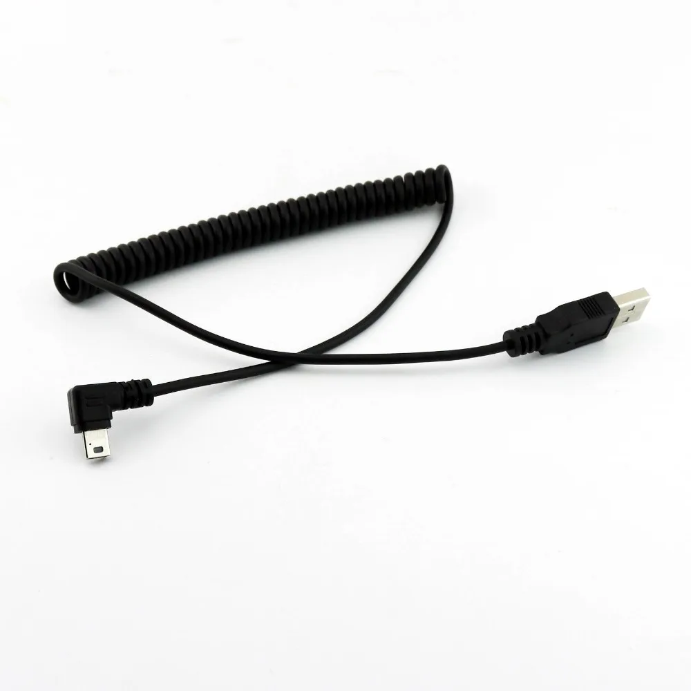 5x USB 2,0 A Male to Mini B 5Pin штекер Спиральный Соединительный шнур прямой/вверх/влево/вправо угловой 1,5 м