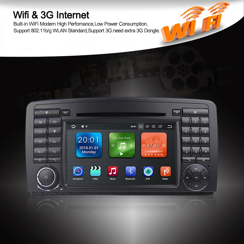 Flash Deal KSAOTU 7" DAB+ 4G Android 8.0 Car DVD Player SD GPS for Mercedes Benz R-Class W251 R280 R320 4