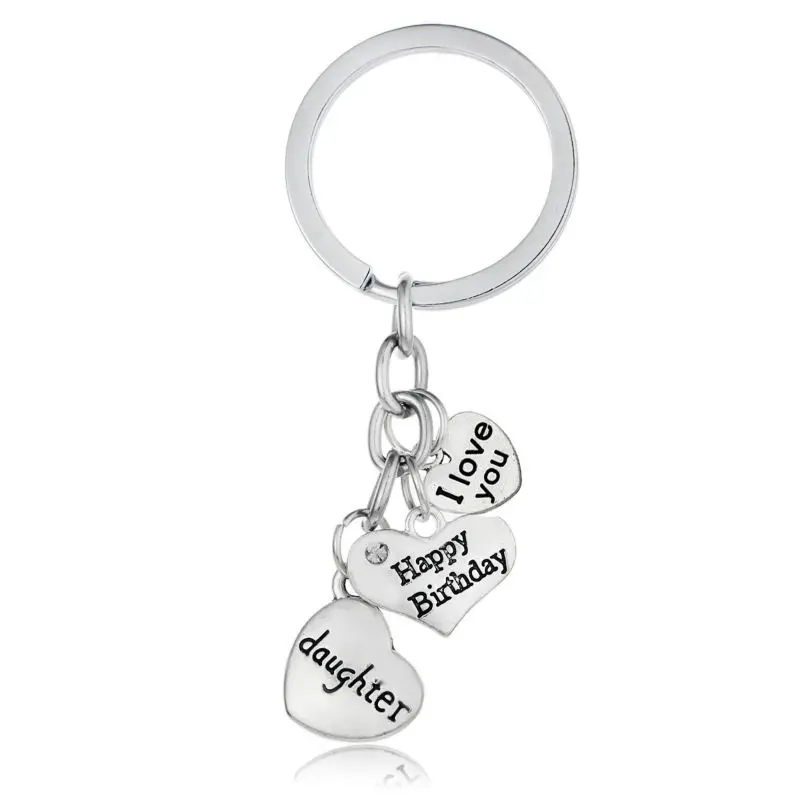 Clear Crystal Heart Charm Key Chain Ring Mother/'s Day Christmas Birthday Gift