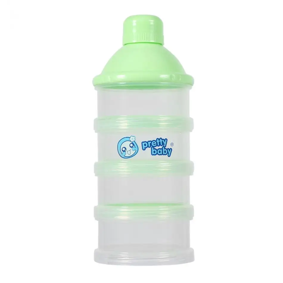4 слоя Съемная детская бутылочка для кормления молоко порошок диспенсер для хранения младенец манеж Еда ящик для хранения Портативный контейнер для молока - Цвет: Зеленый