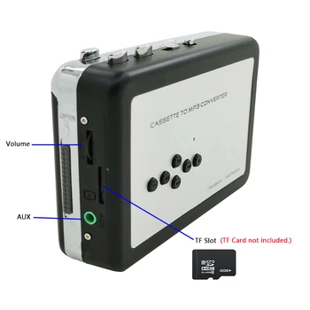 

Cassette Player Portable, Standalone Cassette Tape to MP3 Converter , Walkman Tapes Recorder via TF Card with Earphones