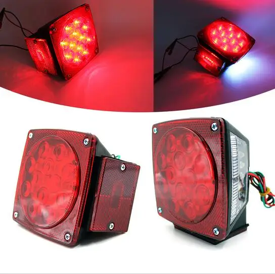 Trailer Verlichting LED Vierkante Rode Turn Stop Staart 2 st Paar ... Trailer Verlichting LED Vierkante Rode Turn Stop Staart 2 st Paar ...