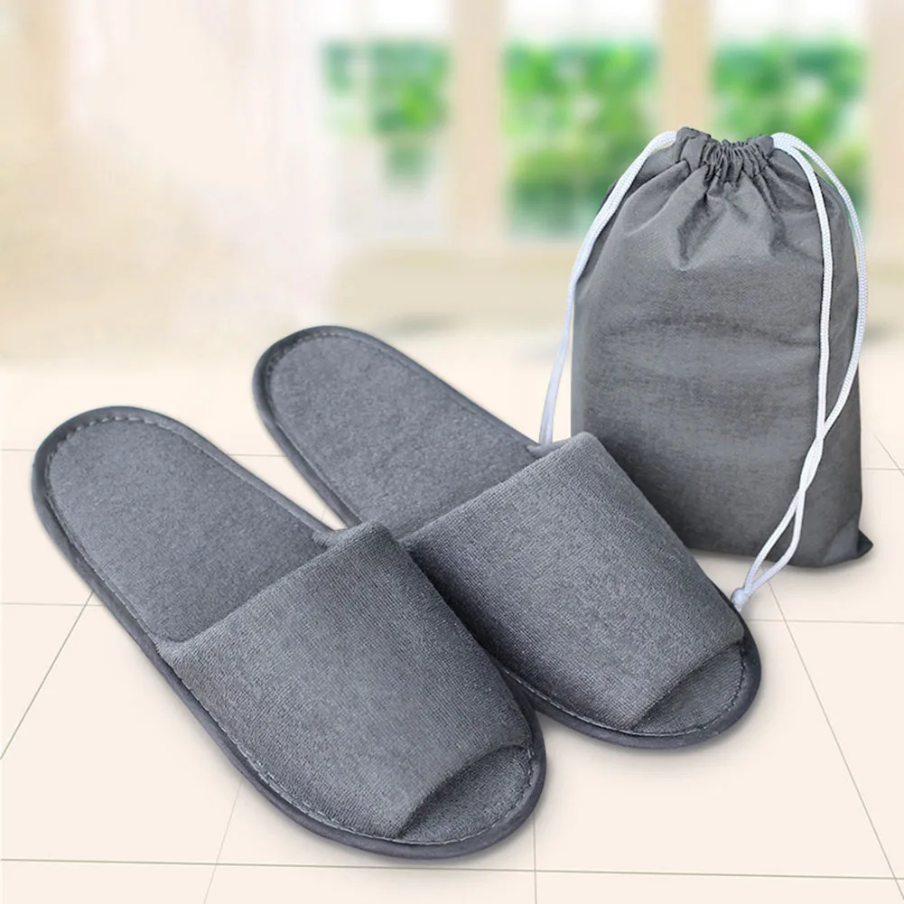 1Pair Comfortable Non-woven Fabric Spa Hotel Home Clubs Disposable Slippers 