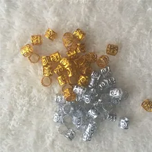 50 шт. микс серебристый, золотистый коса для волос dread бусины для дредов регулируемые манжеты клип 10 мм зажим