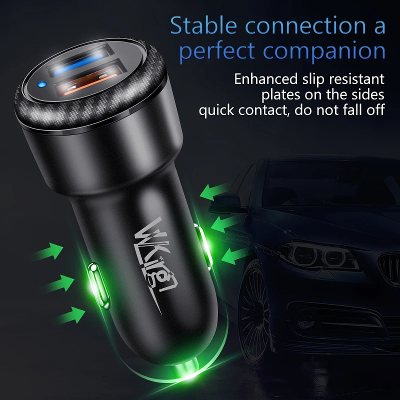 Автомобильное зарядное устройство VVKing быстрая зарядка 3 0 2 USB QC3.0 + 2.4A 30 Вт для iPhone