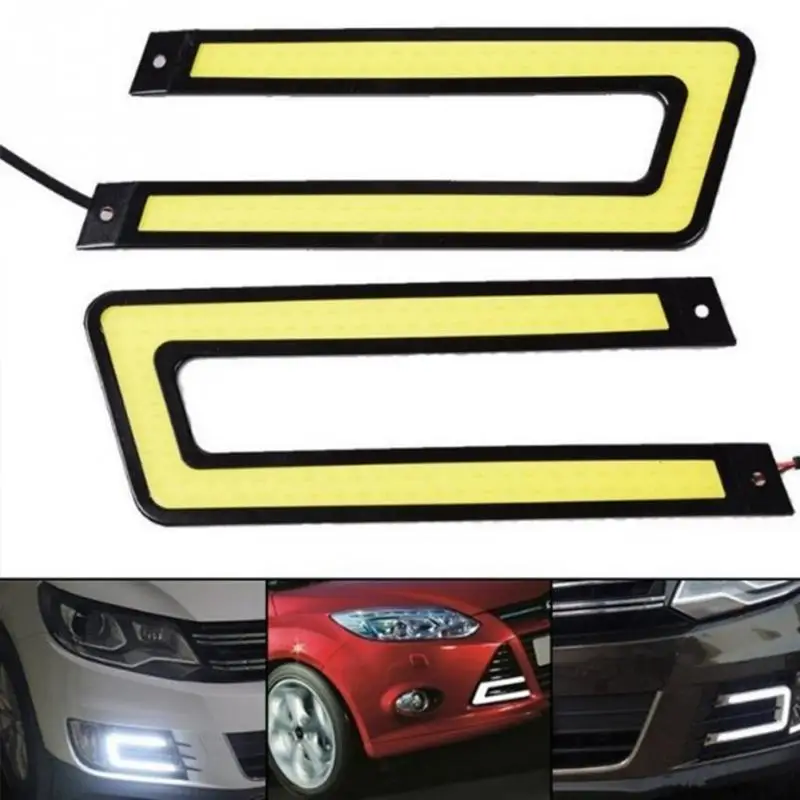

RETFGTU 2pcs Car Running Light COB LED Car Lamp External Lights Auto Waterproof Car Styling Bulbs