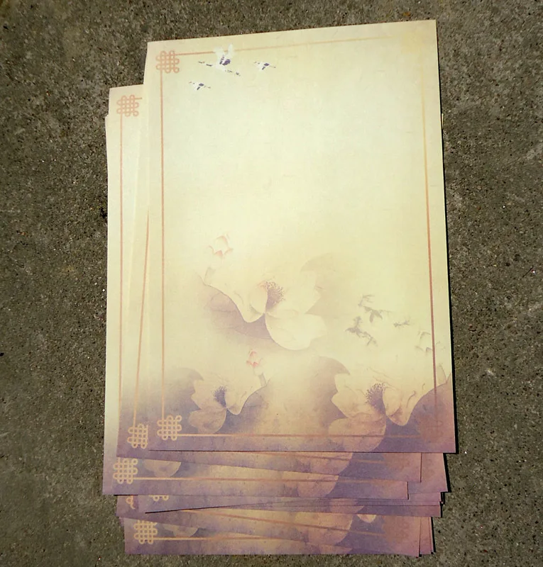 80pcs Chinese ink painting traditional ancient lotus flower Shadow in water Letter Pad / Paper vintage gift writing paper