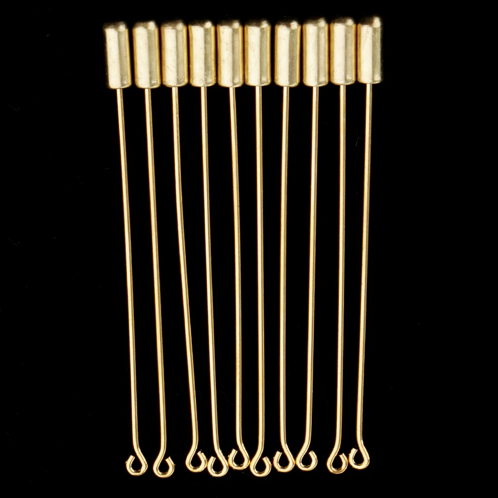 Phenovo 10 Piece 7.1cm Long Needle Plug Lapel Stick Hat Scarf Brooch Boutonniere Pin Diy Findings for Party Wedding Fancy Dress 