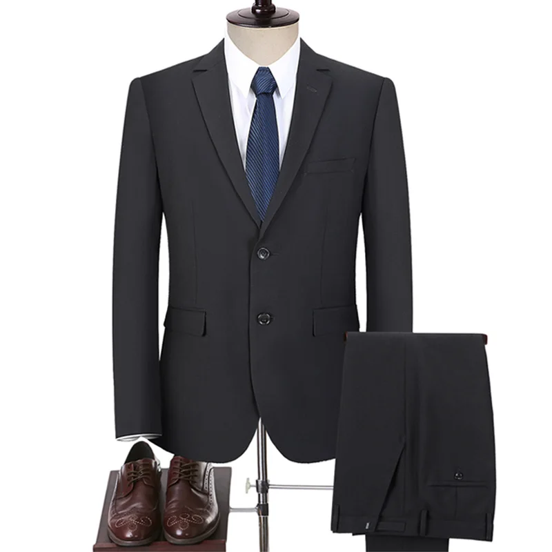 

2019 Business men's suits with pants for men formal clothes male two-piece groom wedding suit jacket mens bespoke