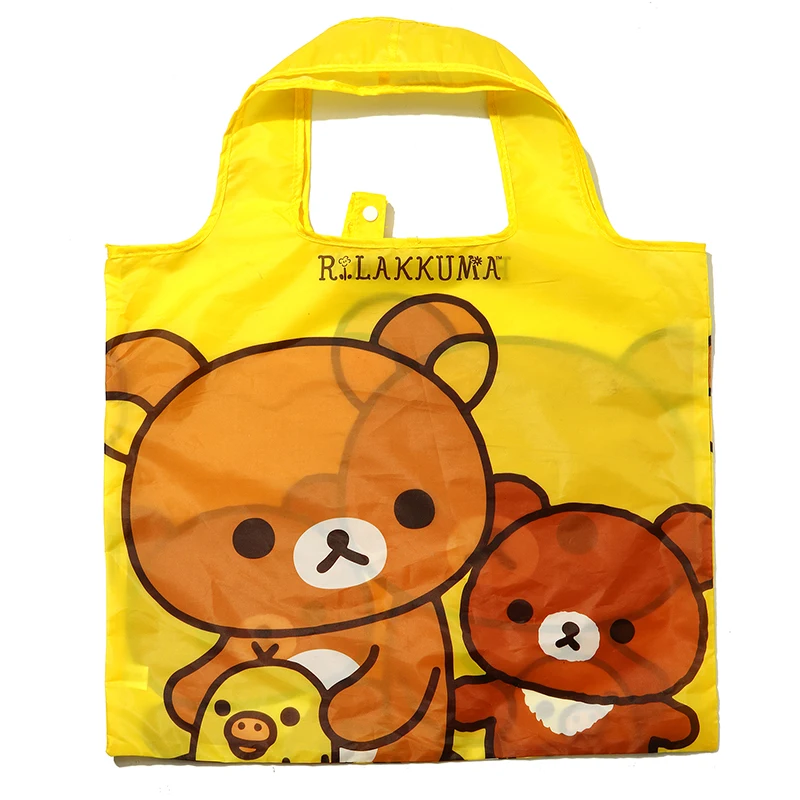 Милый мультфильм медведь Rilakkuma большие складные многоразовые сумки для покупок Складная хозяйственная сумка эко продуктовый мешок женская детская сумка сумочка