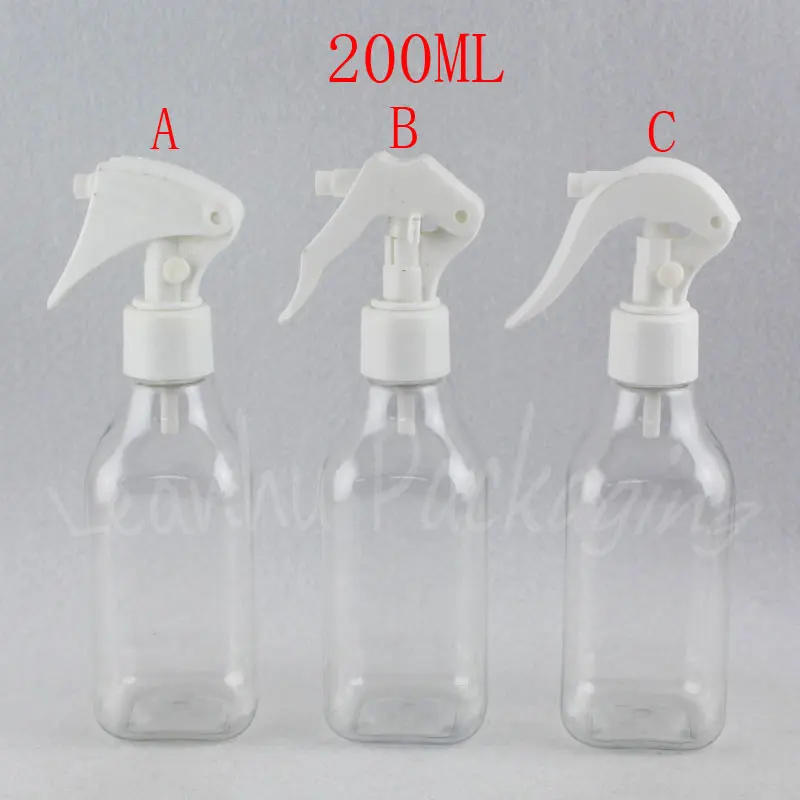 

200ML Transparent Plastic Bottle With Trigger Spray Pump , 200CC Toner / Water Packaging Bottle , Empty Cosmetic Container