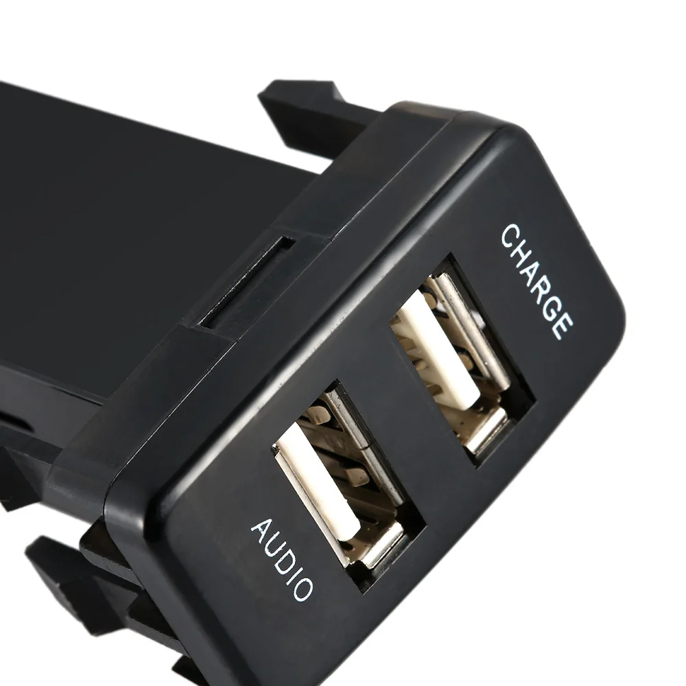 Новая горячая автомобиля 5 V 2.1A разъем USB зарядное устройство+ USB аудиовход, розетка для ТОЙОТА Виго автомобиля мультимедийная розетка