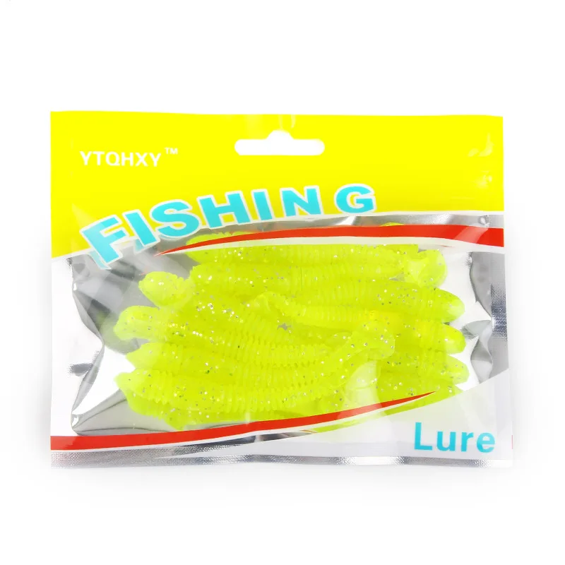 Soft Lure T-tail Soft Worm 3g/7.5cm 10/pcs Artificial Bionic Wobblers Worm Fishing Lure Soft Bait Fishing Gear jooyoo