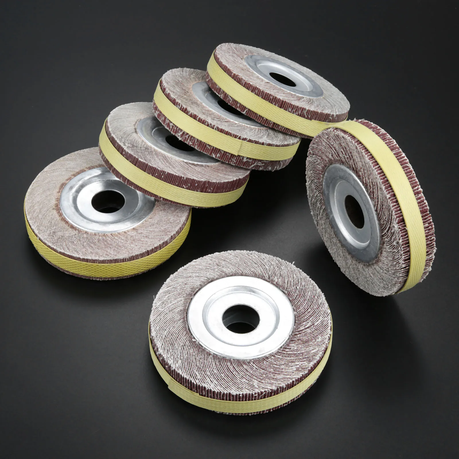 6inch Flange Abrasive Flap Wheel Sanding Cloth Mop Wheel Metal Wood Polishing Grinding Grit 60 80 100 120 240 320