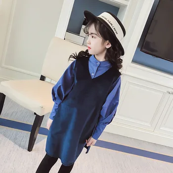 

3 pieces girls clothing sets blouse +pants+dresses 2018 autumn fall