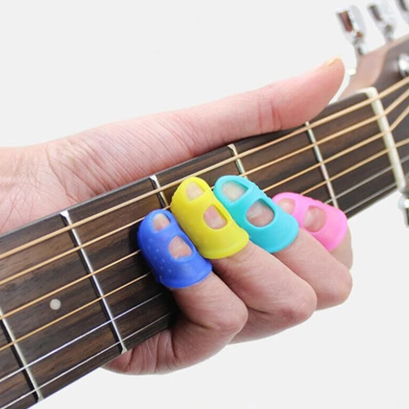 5Pcs-Silicone-Guitar-Thumb-Finger-Picks-Protector-Plectrum-Fingertip-thimble-Finger-Guard-safety-protect-caps-Colors