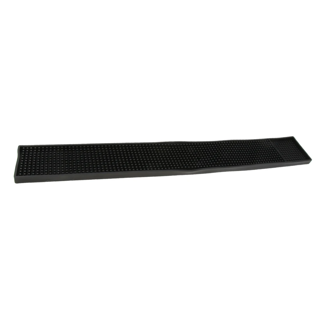 Bar Runner Bar Service Rubber Strip Spill Mat Black for Home Cocktail Party Pub 24x3''-Black