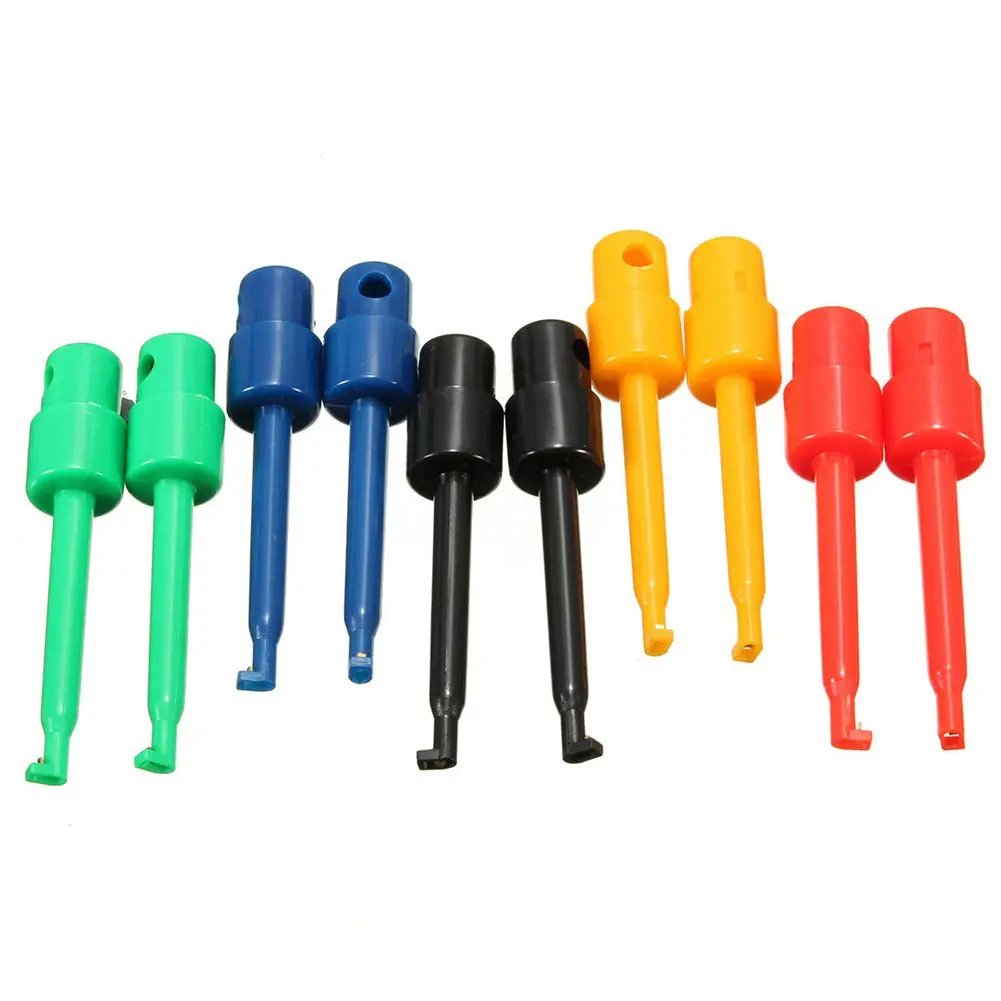 10 pcs Round Large Size Single Hook Clip Test Probe Electronic Testing