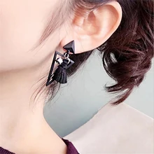 Pendientes clásicos de mujer de Estilo negro elegante con flecos largos bohemios y pendiente de macramé de aleación Vintage Boho joyería hecha a mano 2019