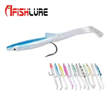 12pcs/lot Afishlure AR27 soft sea eel top quality false bait Paddle Tail Sand 85mm artificial lure multi colors
