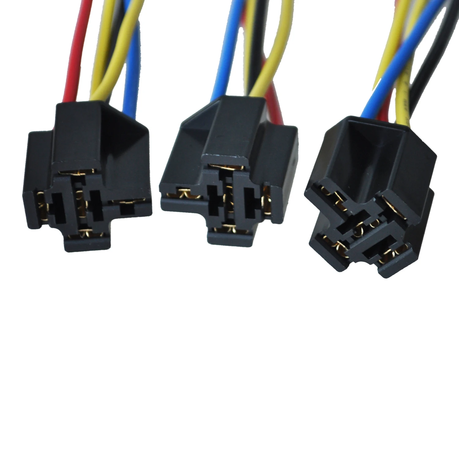 5 Pcs 5 Pin Wires Cable Relay Socket Harness Connector Dc