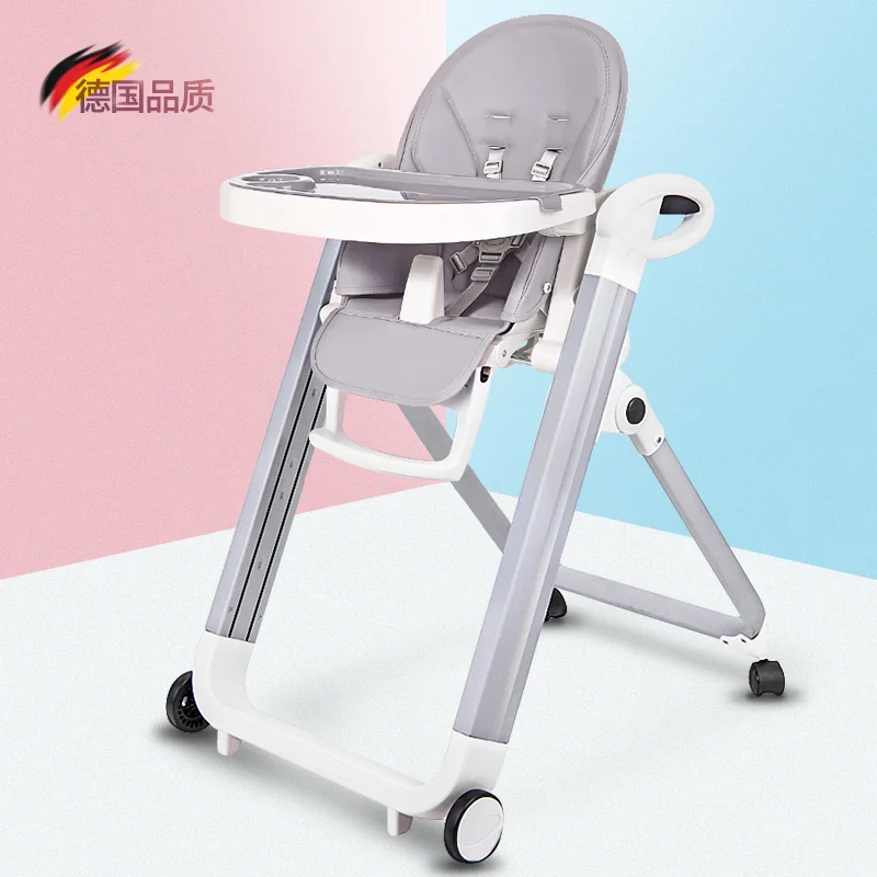 Newborn Baby Eating Chair Portable Infant Seat Adjustable Folding Baby Dining Chair High Chair Baby Feeding Chairs No Smell - Цвет: grey