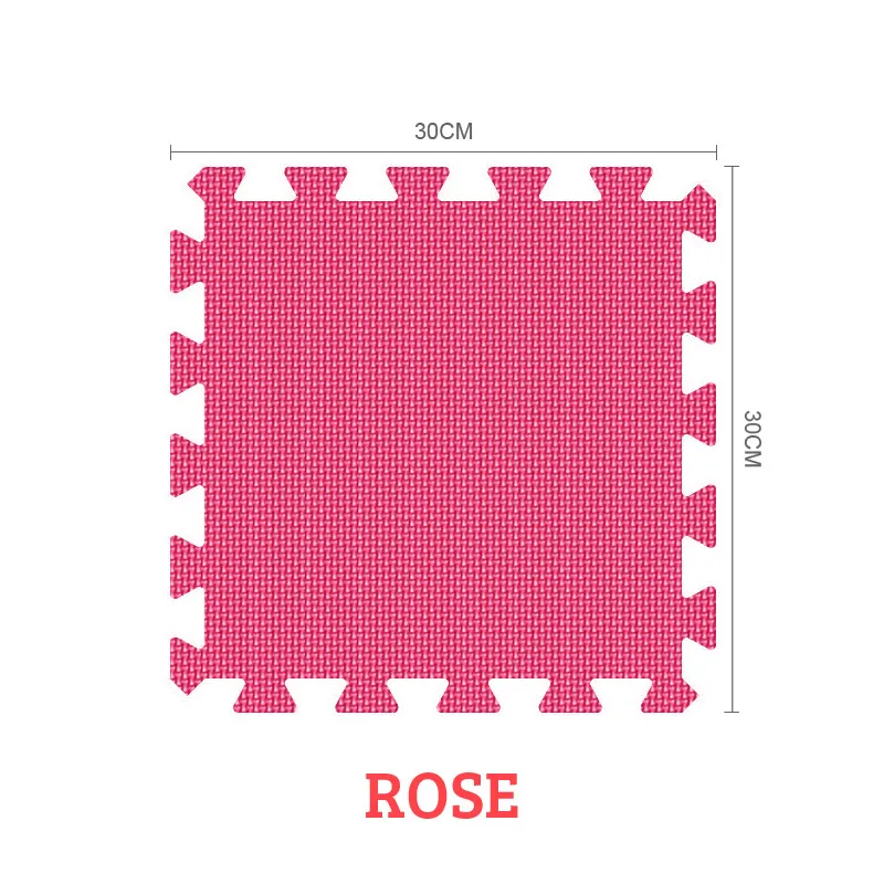 Детский игровой коврик, однотонный цветной коврик-пазл, EVA пены, детский коврик, 30X30X1 см, для спальни, школы, защитная напольная плитка - Цвет: rose