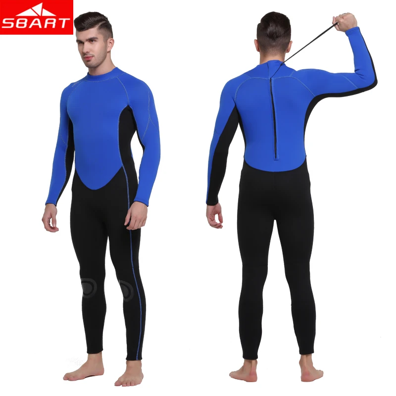 SBART Scuba Diving Wetsuits Men 3MM Neoprene Warm One Piece Back Zipper
