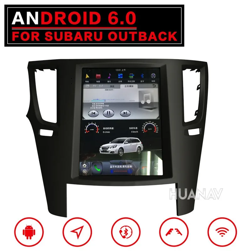 Clearance Tesla style 10.4" Big screen Android6.0 Bluetooth SatNav Car Video CD player GPS navigation for Subaru Legacy Outback 2009-2014 1