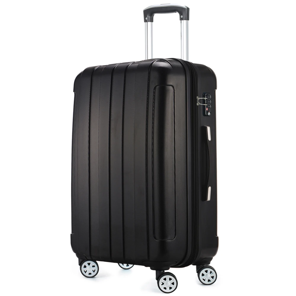 Black Color ABS PC Travel Business Carry on Luggage Suitcase 20 24 28