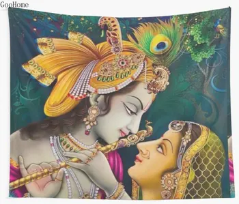 

Lord Krishna Hindu God Krishna Wall Tapestry Cover Beach Towel Throw Blanket Picnic Yoga Mat Home Decoration