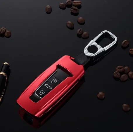 Автомобильный брелок из алюминиевого сплава чехол держатель чехол для Volkswagen Touareg Fob кошелек для смарт-ключа сумка кошелек автомобиль-Стайлинг - Название цвета: red