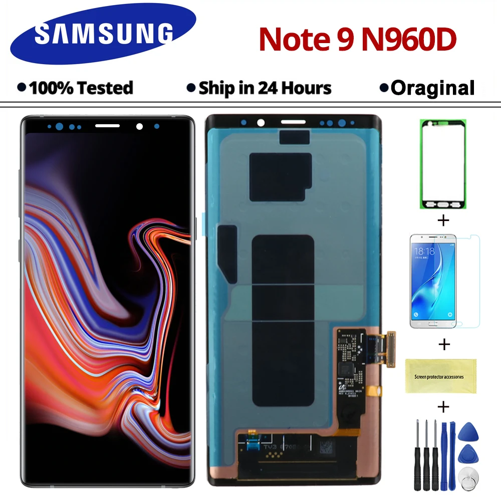 

ORIGNAL 6.4" SUPER AMOLED LCD with Frame for SAMSUNG Galaxy Note 9 Display N960F N960D N960DS Touch Screen Digitizer Assembly