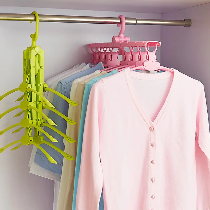 1pc Multifunctional 8 In 1 Magic Hanger Plastic 360 Degrees Rotating Windproof Clothes Hook