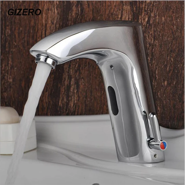 $US $46.36  Bathroom Auto Faucet with Hot and Cold Mixer Hands Free Touchless Chrome Polished Brass Material Si