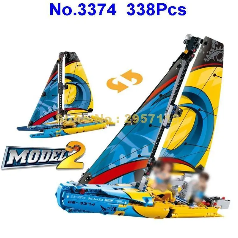 3374 338 шт. 2in1 дизайн серии гоночной яхты парусник парусная лодка Building Block