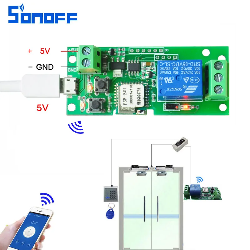 Smart access switch wifi 12v 24V 32V Access Smart Home Automation Relay Module DC5V jog self