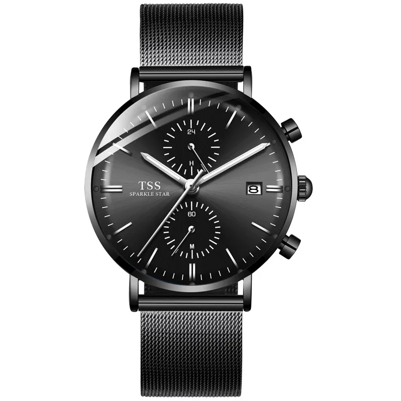 

TSS T6021 German Bauhaus style Men's watch fashion trend 2019 new ultra-thin MIYOTA movement watch waterproof luminous