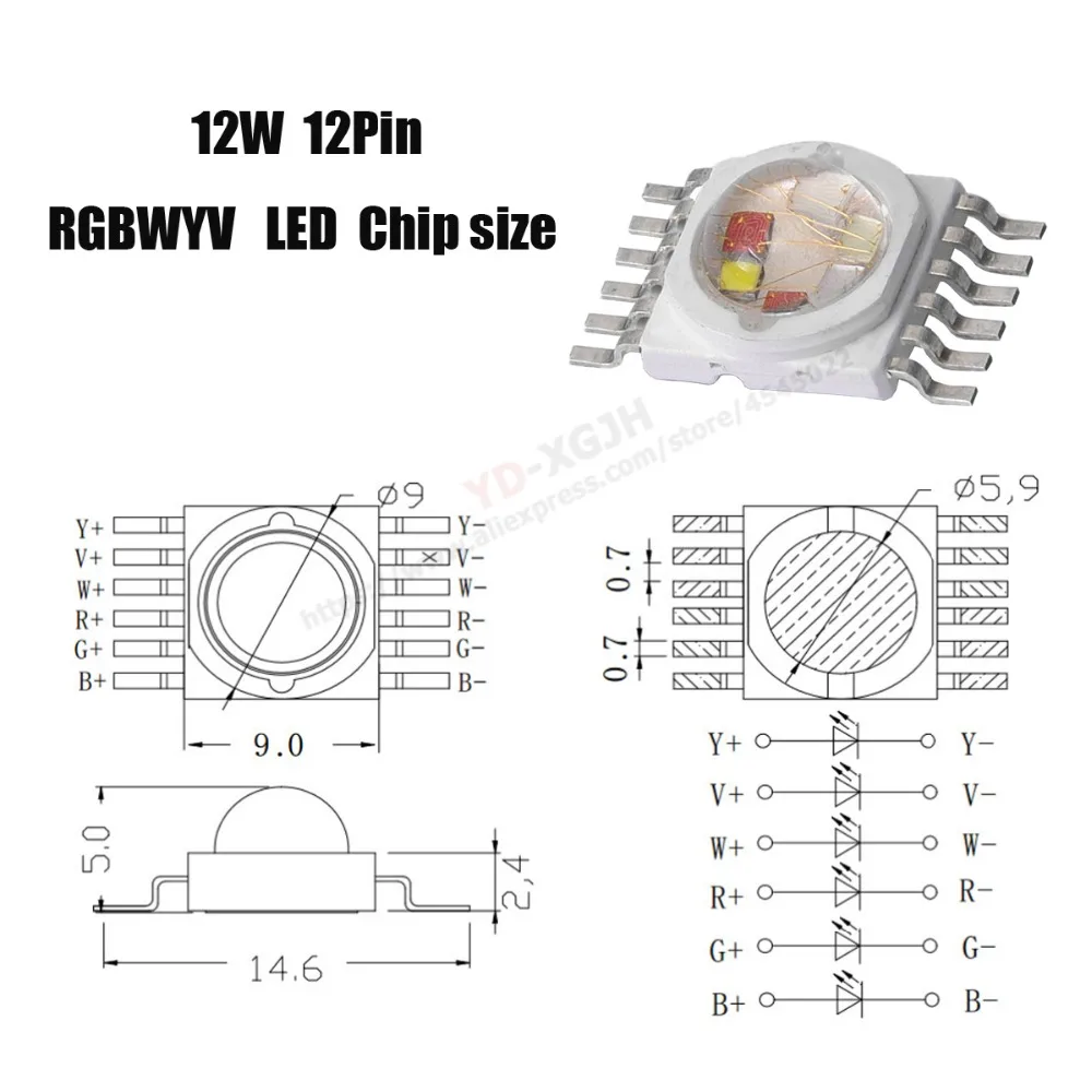 RGBWYV-12W-12Pin-