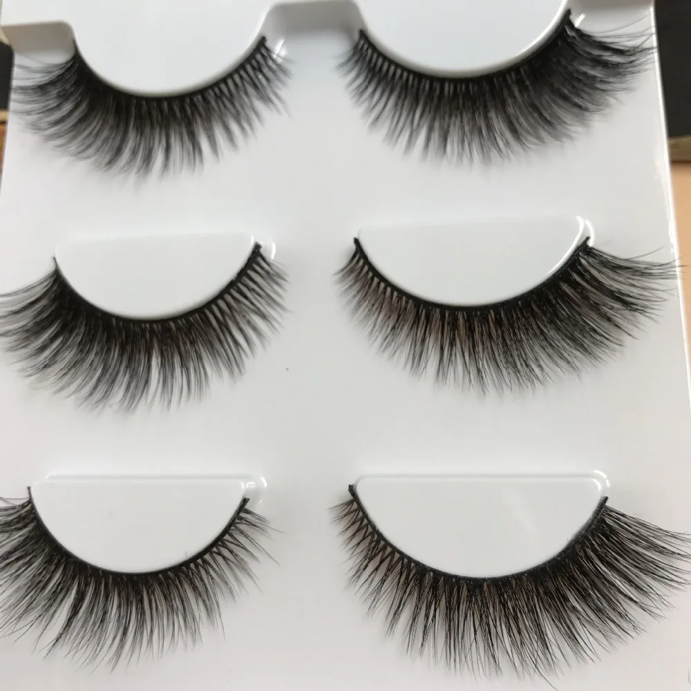 3 pairs natural false eyelashes fake lashes long makeup 3d ...