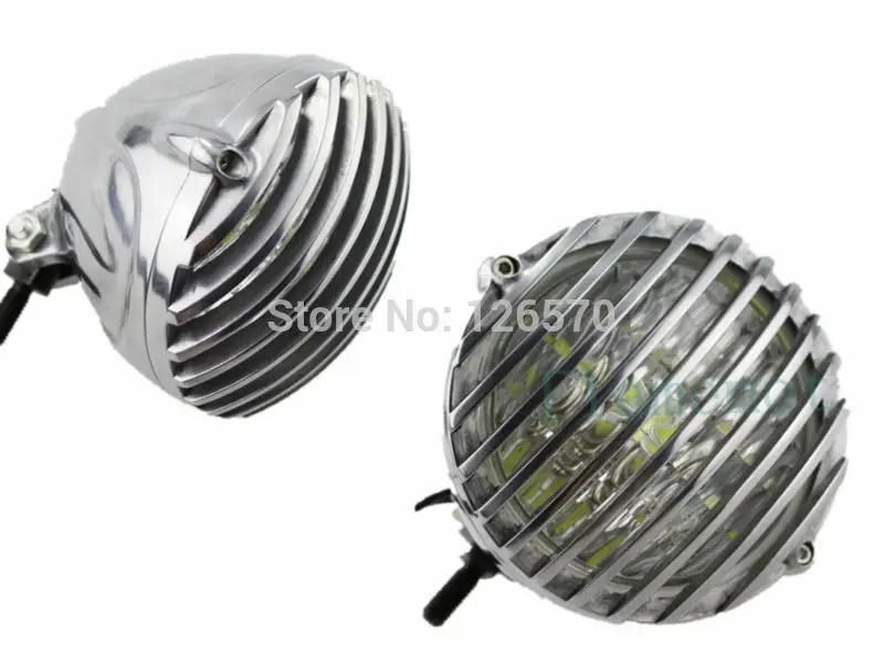 Motorcycle Led Retro Headlight Head Light Finned Grill Aluminum For Harley Tri Xs650 Bobber Chopper huismerk kopen in de aanbieding Motorcycle Led Retro Headlight Head Light Finned Grill Aluminum For Harley Tri Xs650 Bobber Chopper huismerk kopen in de aanbieding