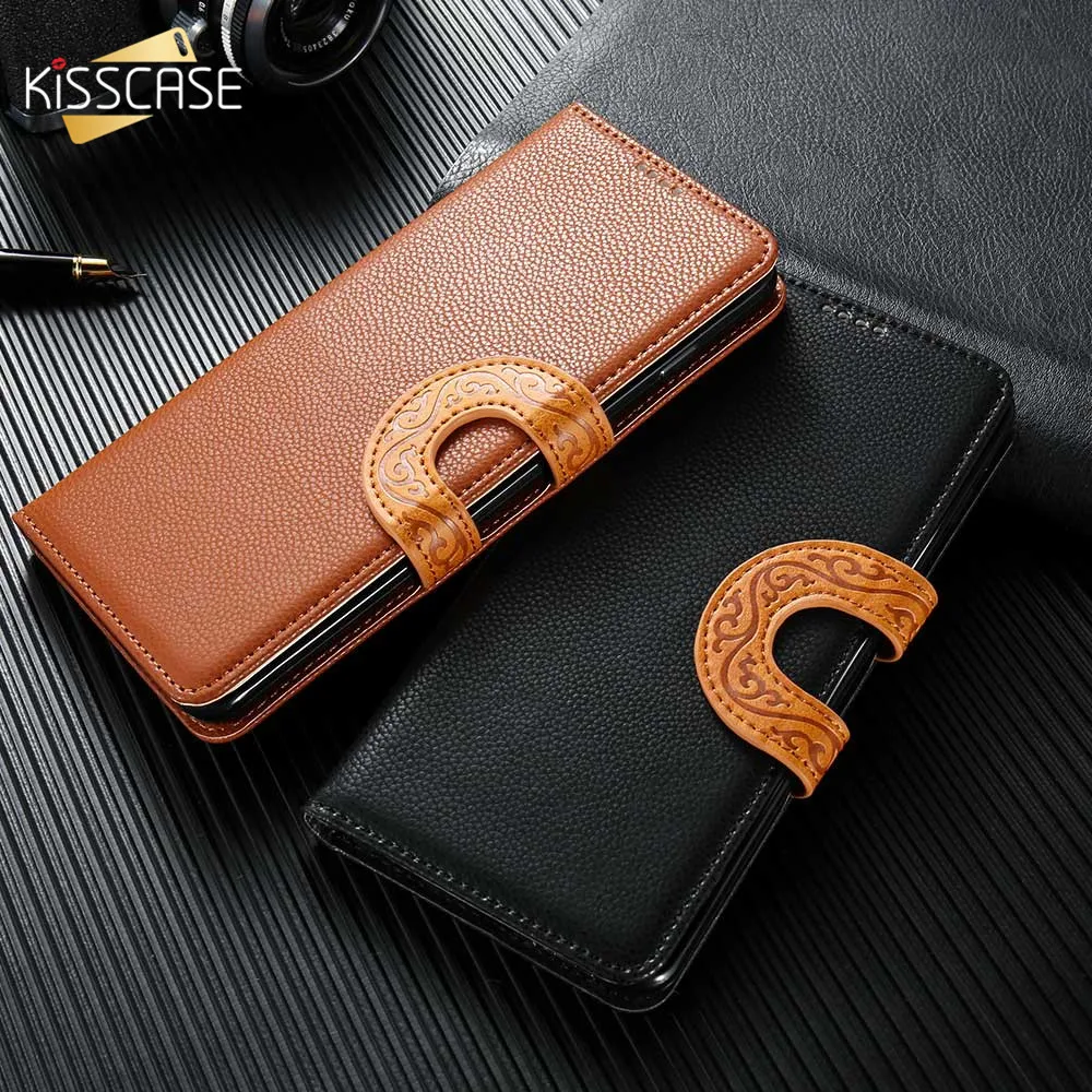 

KISSCASE Vintage Totem Leather Button Case For Huawei Honor 10 Lite 10 9 Lite 9 8X 8C 7X V20 Wallet Case For Huawei Nova 4 3I 3