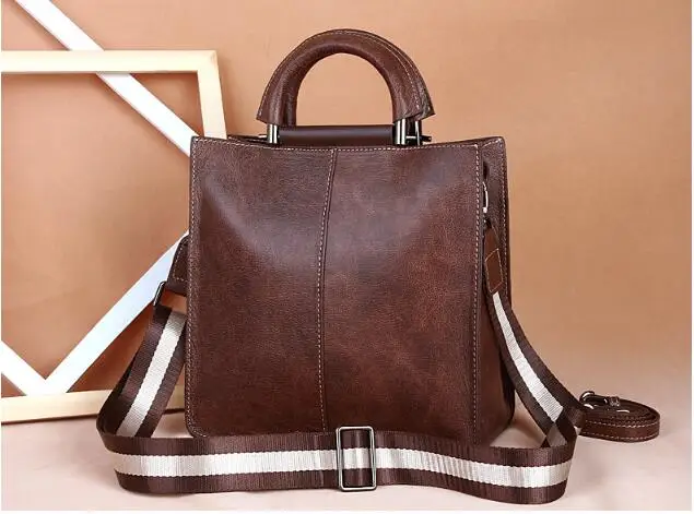 

2019 vintage women's tote bag large capacity genuine leather lady's handbag high quality cow leather shoulder bag