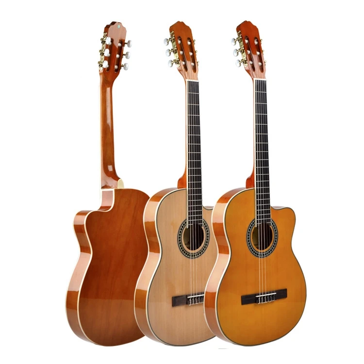 

Acoustic Classic Guitar Thin Body 39 Inch Electric Nylon-String Guitarra 6 String Spruce Red High Gloss Cutaway Electro Travel