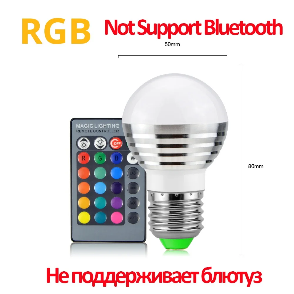 Bluetooth светодиодный светильник E27 85-265 в светодиодный светильник RGB умный светильник RGBW RGBWW лампы для украшения дома Внутреннее освещение - Испускаемый цвет: Remote Control RGB