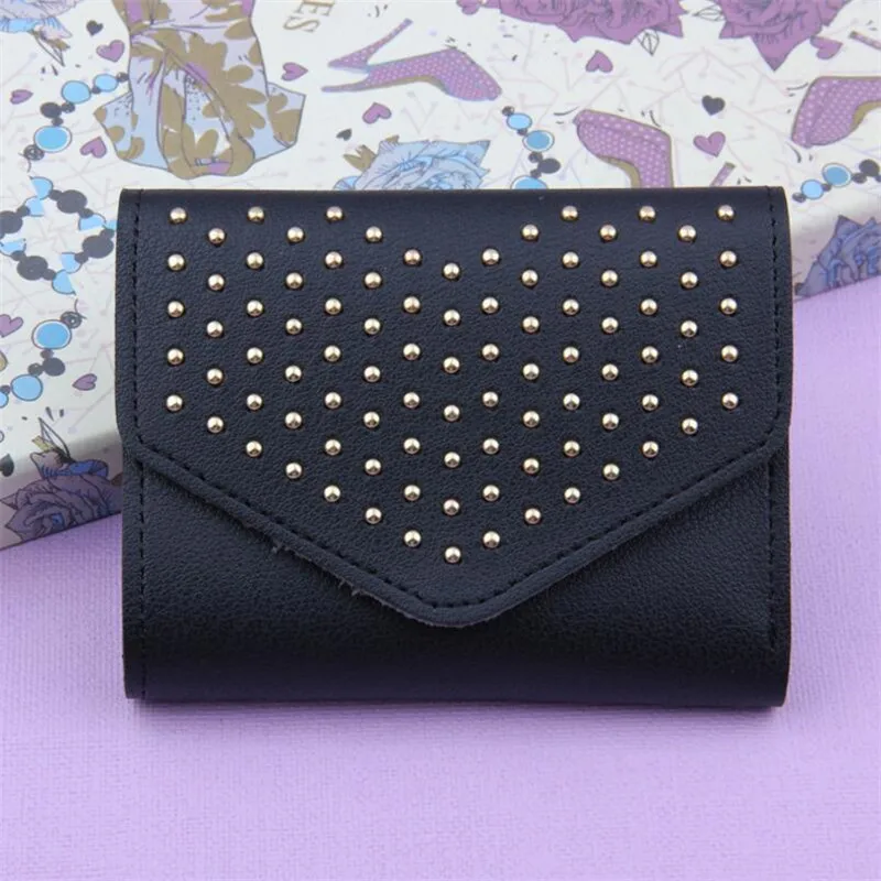 4 Colors New PU Leather Wallet Women Clutch Purse Fashion Short Rivet Lady Purse Brand Coin Purse Party Clutch Wallet Money Bag 4 Colors New PU Leather Wallet Women Clutch Purse Fashion Short Rivet Lady Purse Brand Coin Purse Party Clutch Wallet Money Bag